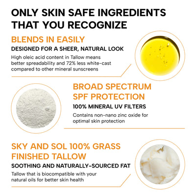 Tallow Sunscreen Clean Mineral Protection SPF 50